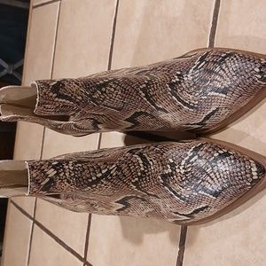 Vince Camuto snakeskin booties